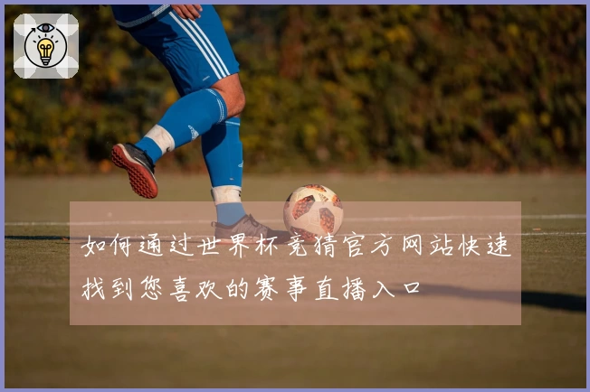 如何通过世界杯竞猜官方网站快速找到您喜欢的赛事直播入口